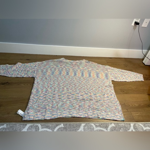 BloomChic NEW NWT Pastel Crochet Knit Rainbow Sweater Women’s US 30 - Picture 5 of 5